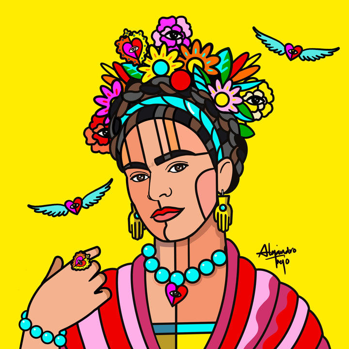 Frida fondo amarillo